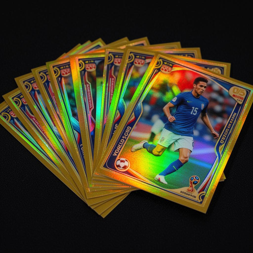 Figurinhas holográficas raras com efeito iridescente